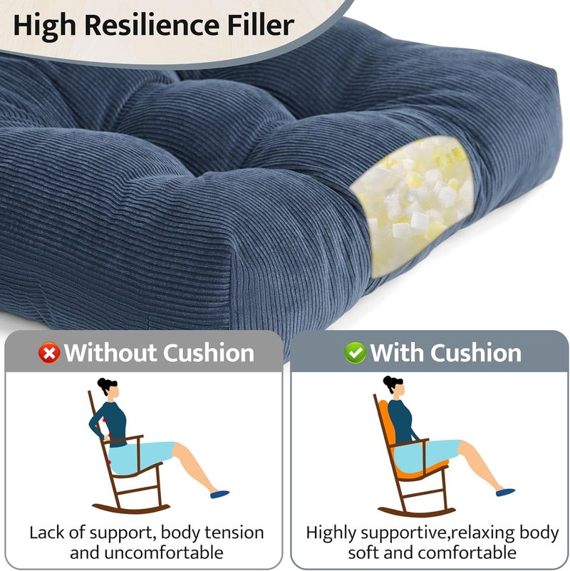 mudilun Adirondack Chair Cushions Non-Slip Indoor Rocking Chair Cushion with Straps Tufted Adirondack Chair Pads for Bedroom Living Room Porch Rocker - Image 4